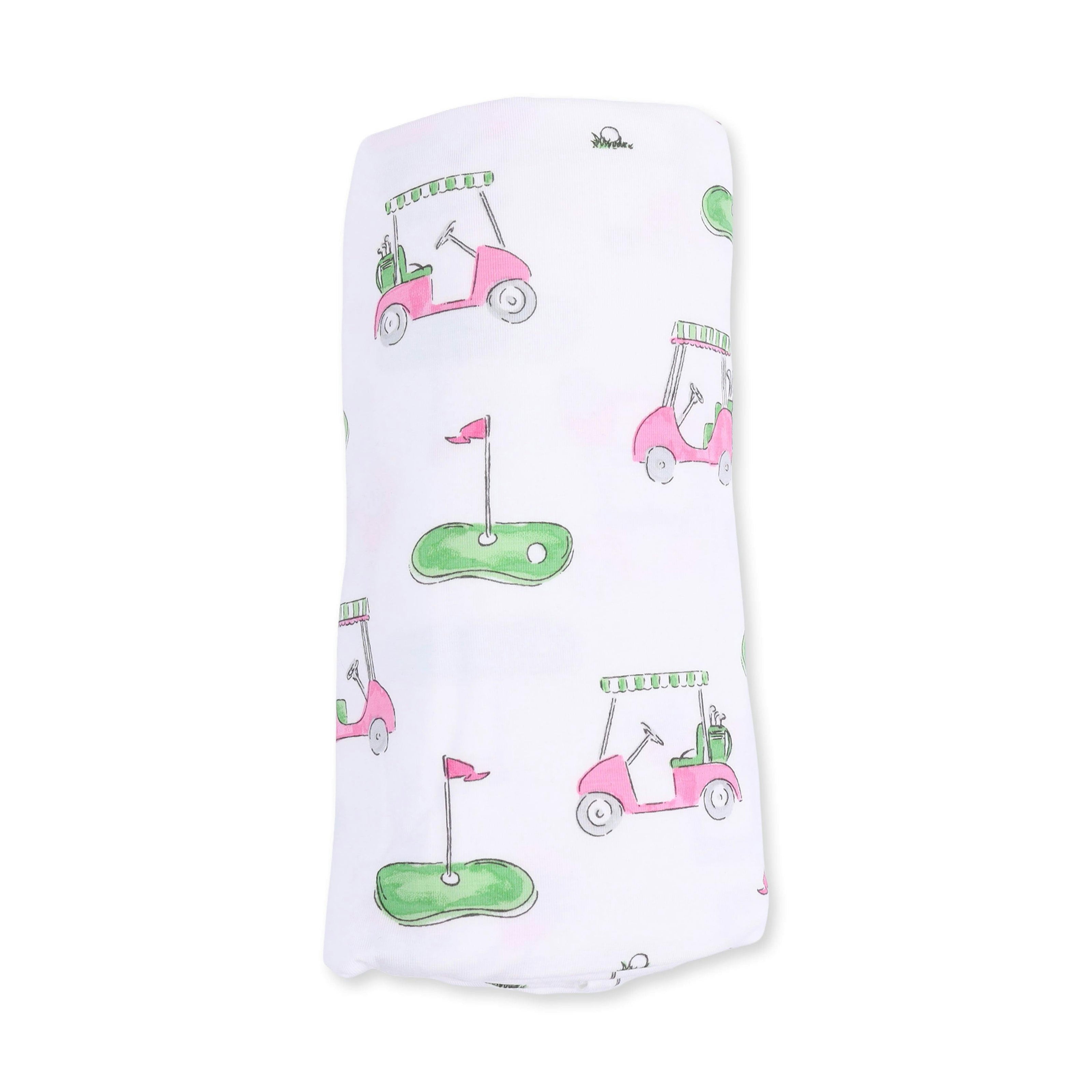 Golf Carts Pink - Swaddle Blanket