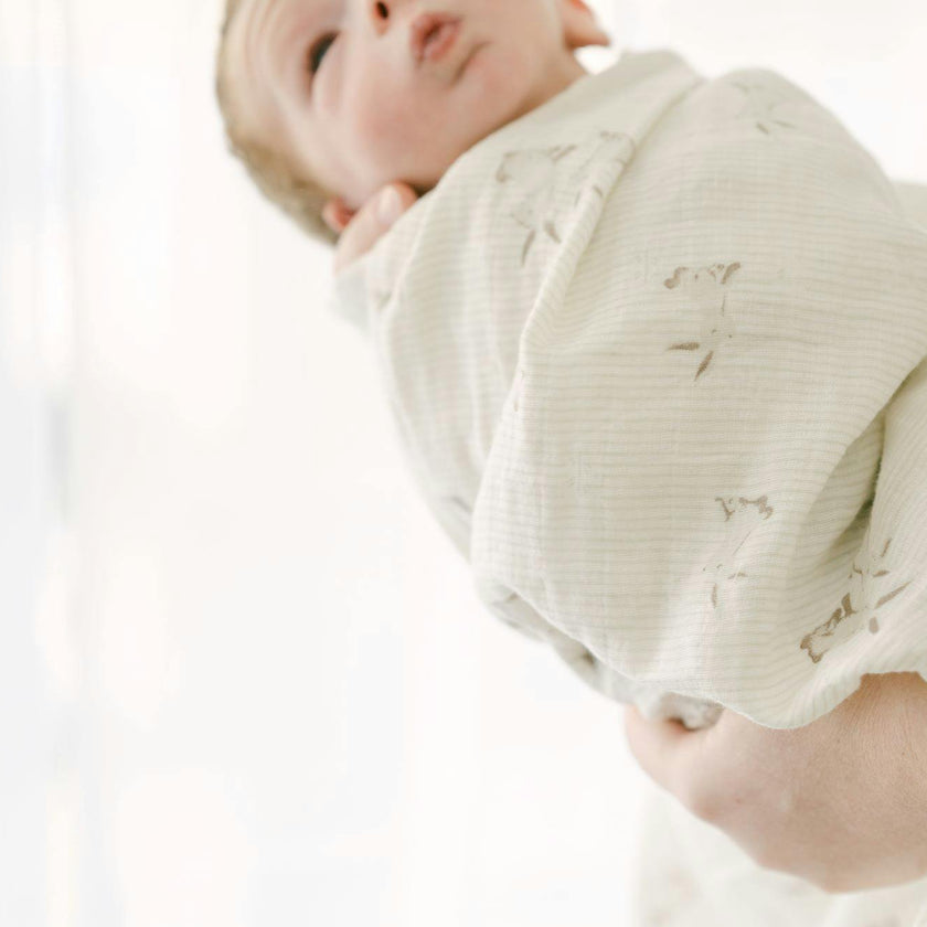 Avery Organic Cotton Muslin Swaddle Blanket (Bunny)