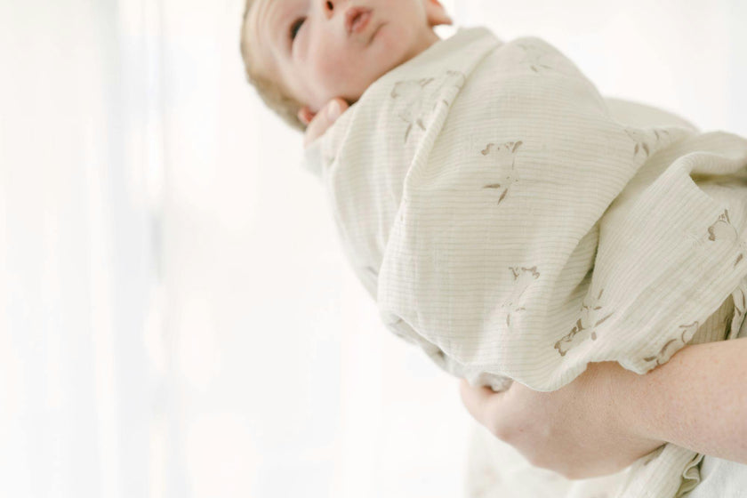 Avery Organic Cotton Muslin Swaddle Blanket (Bunny)