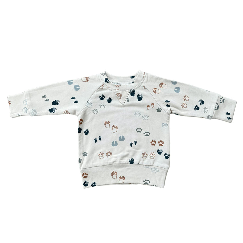 Boys Raglan Sweatshirt in Footprints
