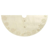 Snowflakes Hand-felted Wool Cream XL Christmas Tree Skirt Felt 72" Arcadia Home