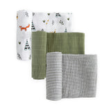 Cotton Muslin Swaddle Blanket 3 Pack - Forest Friends 2