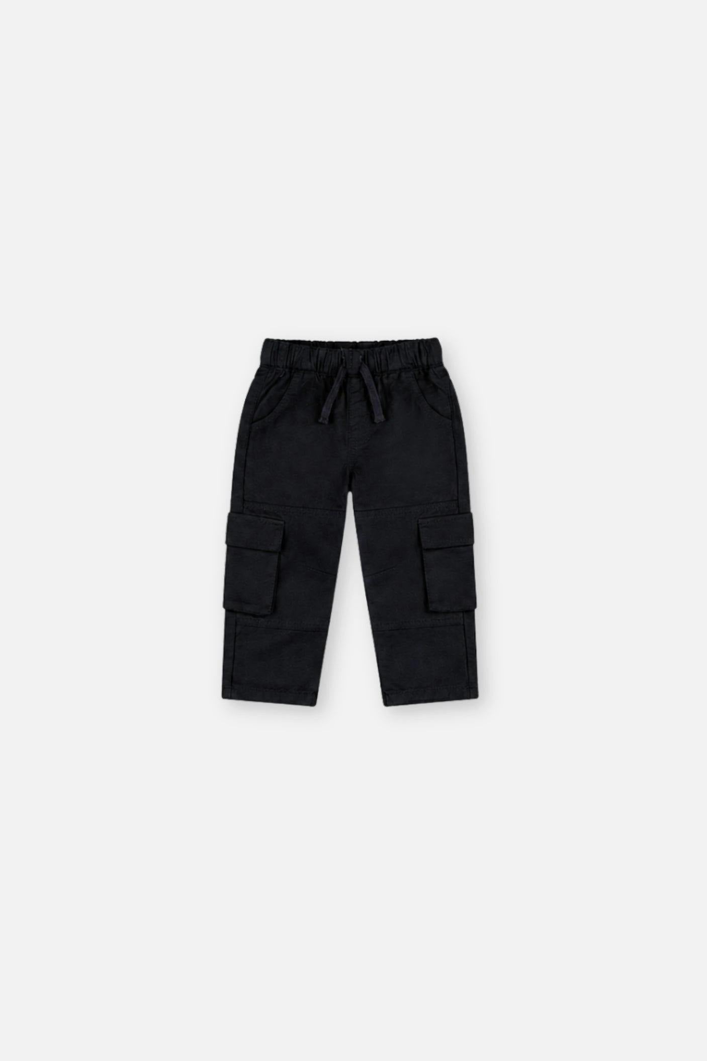 Baby Twill Pants with Cargo Pockets Dark Blue