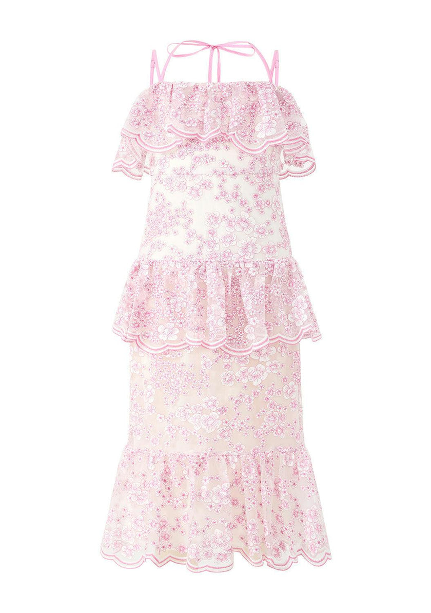 Eliza Embroidered Midi Dress