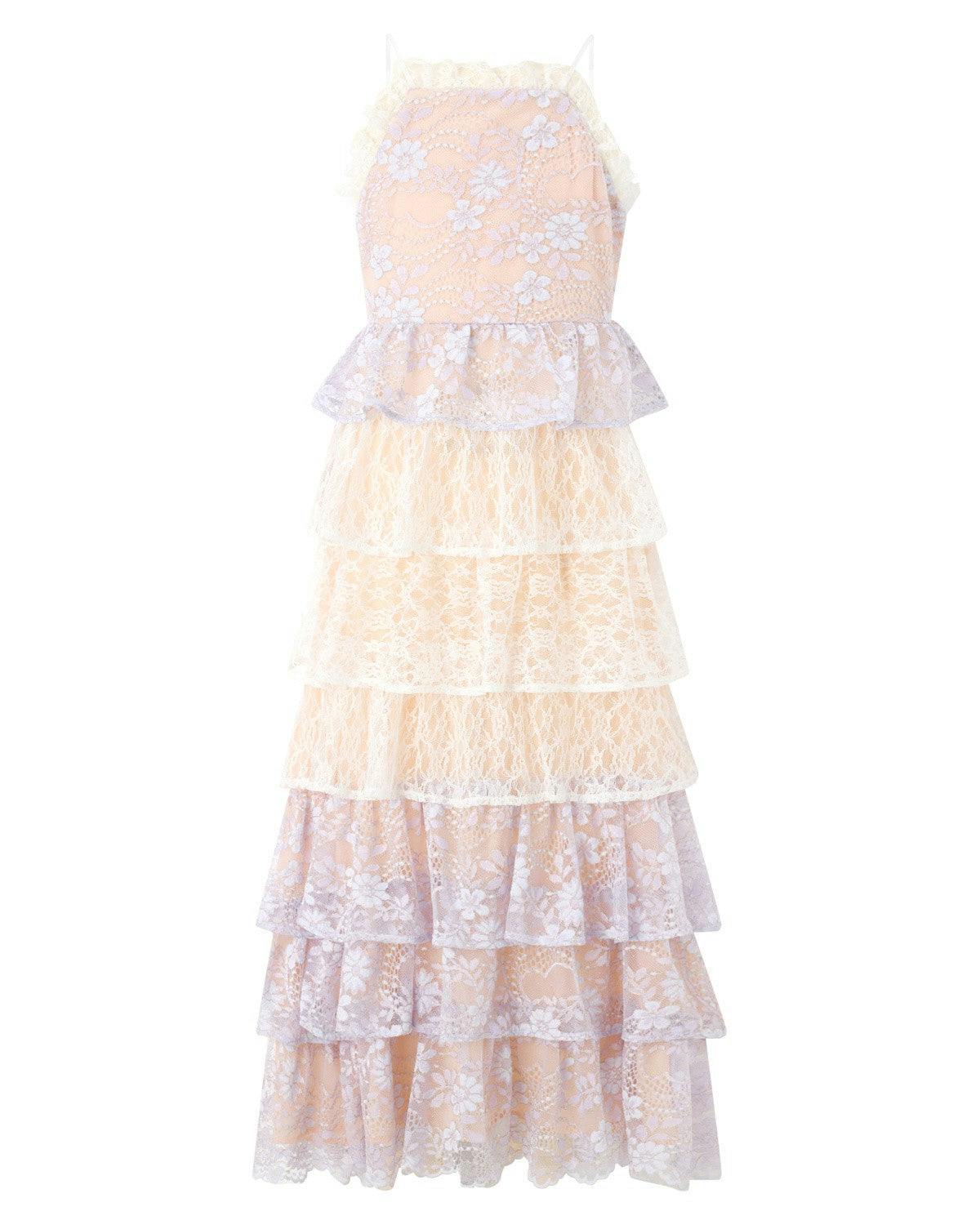 Tanya Lace Frill Maxi Dress