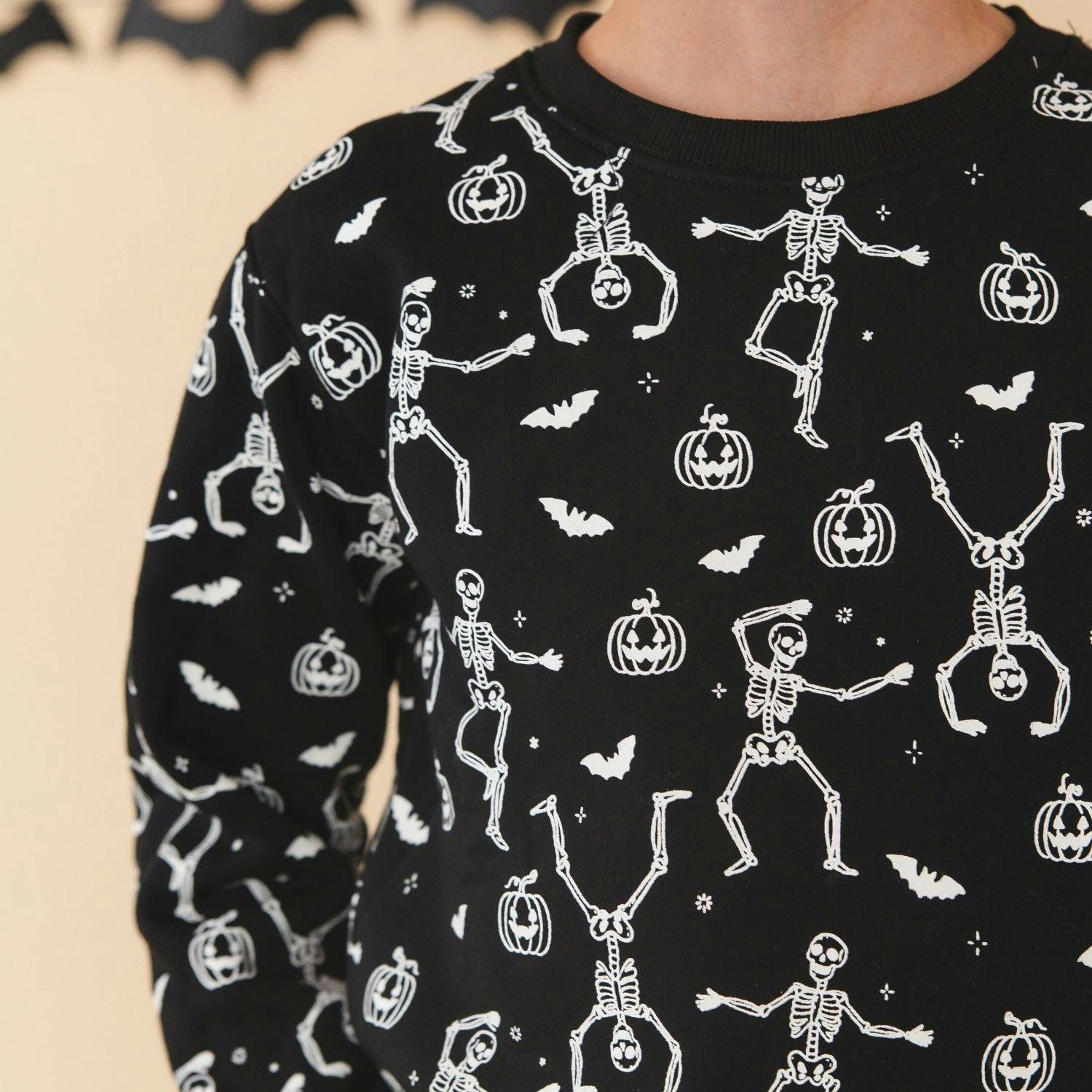 Glow In The Dark Silly Skelly Halloween Sweatshirt