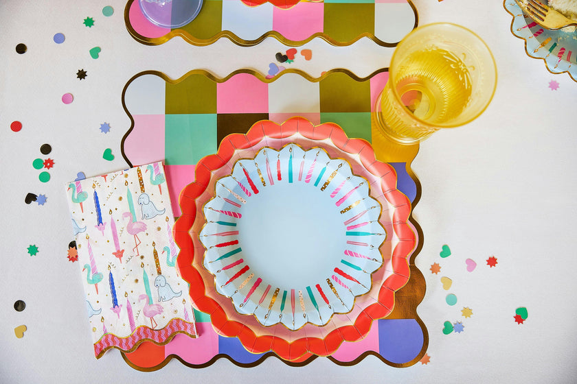 Packed Party Blow Out the Candles Birthday Animals Guest Napkins 16ct - Gold Foil Party Animal and Candle Design 3-Ply Napkins
