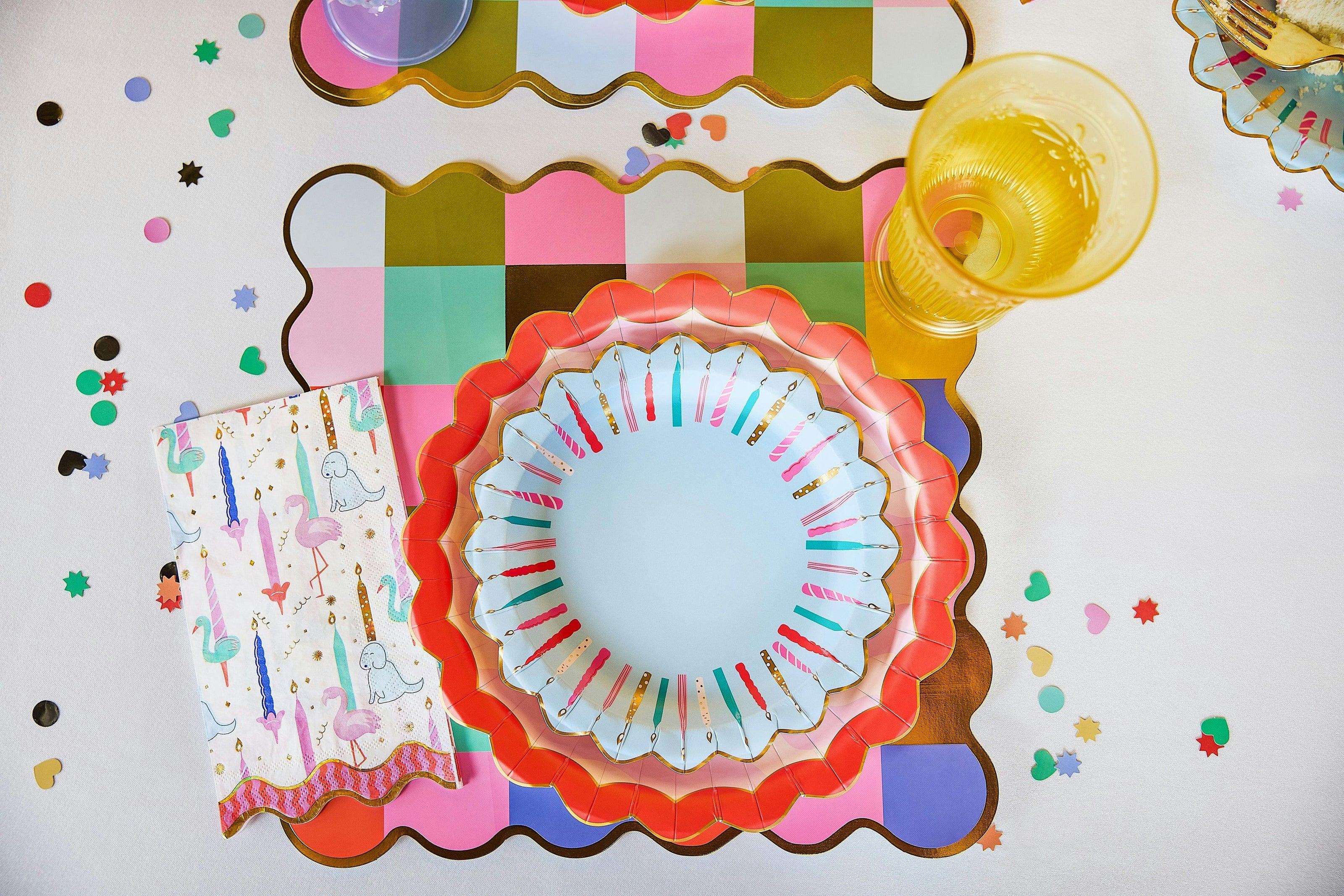 Packed Party Blow Out the Candles Birthday Animals Guest Napkins 16ct - Gold Foil Party Animal and Candle Design 3-Ply Napkins