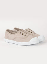 Hampton Canvas Plum Plimsolls in Putty