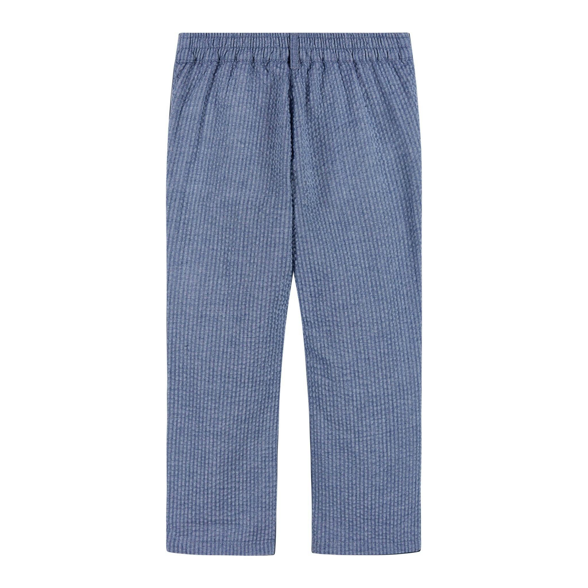 Boys (2-3) Seersucker Vest Suit Set | Blue & Pink