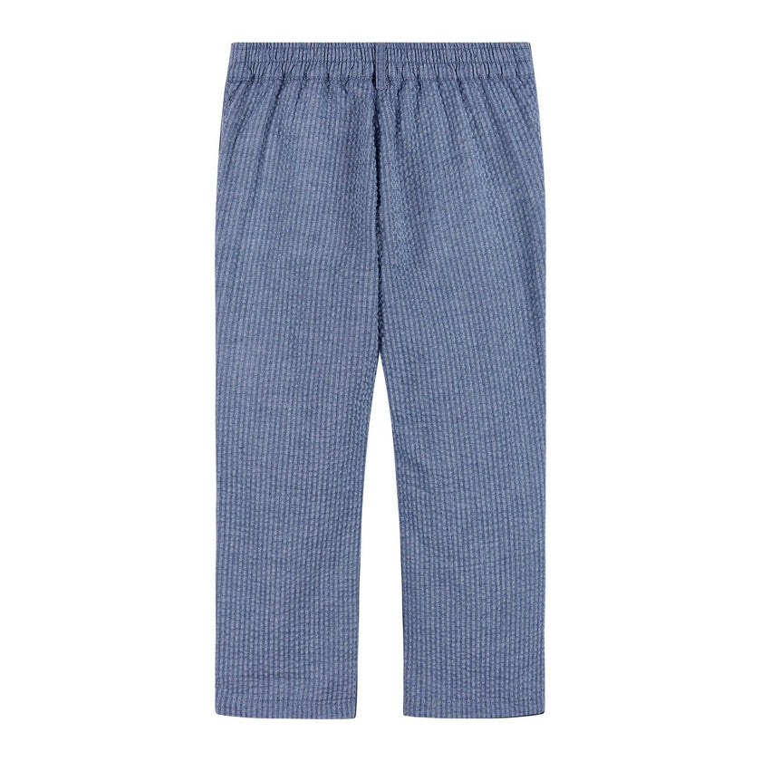 Boys (2-3) Seersucker Vest Suit Set | Blue & Pink