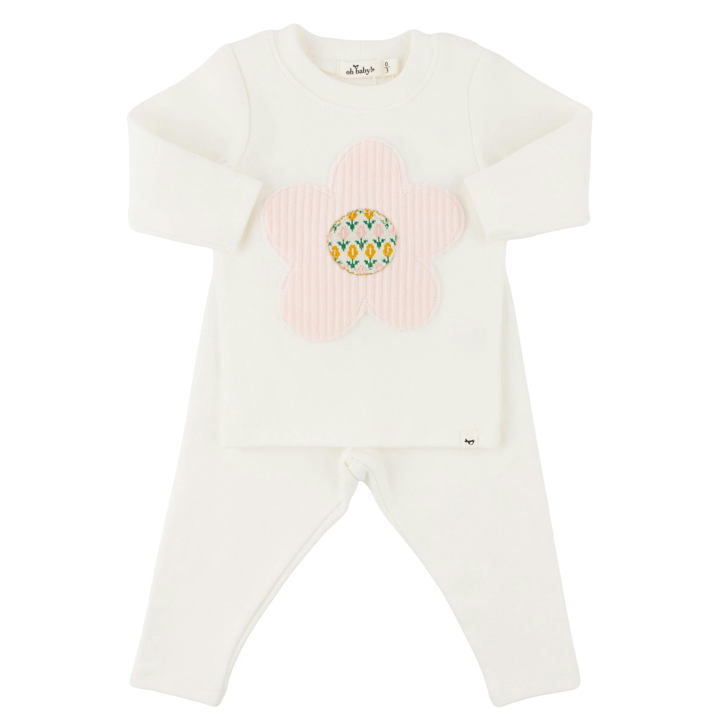 Quilted Flower Applique L/S 2pc Set