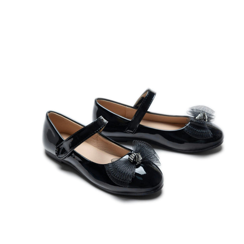 Black Lucille Bow Flats