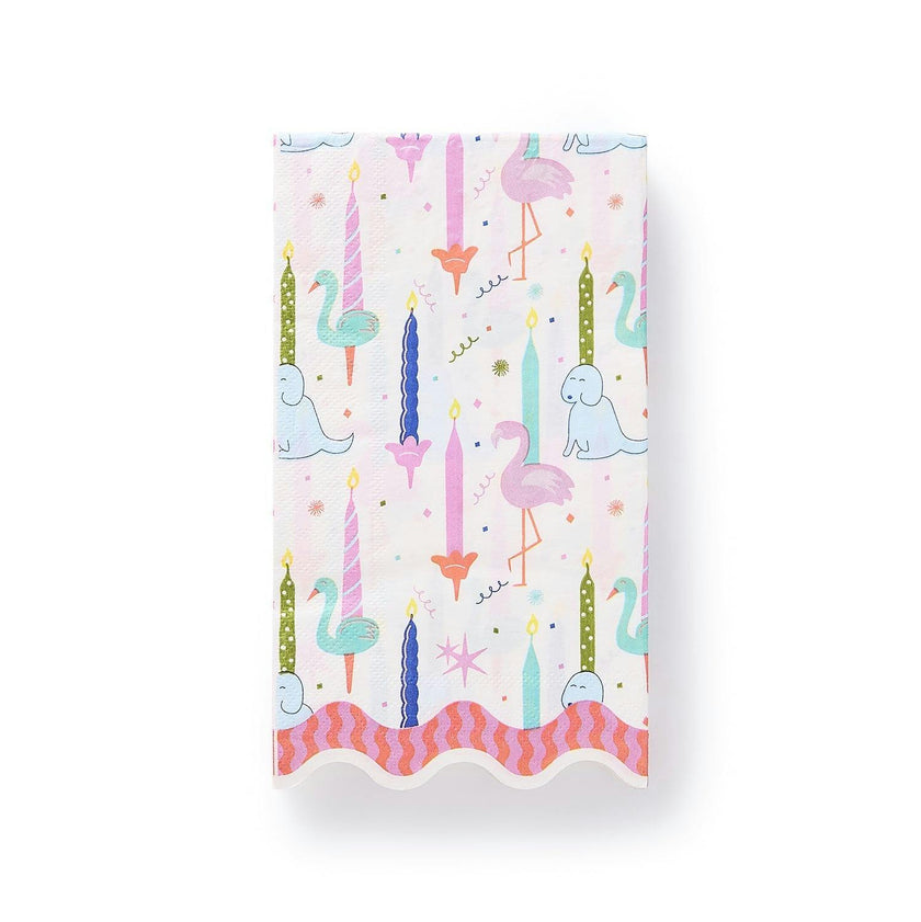 Packed Party Blow Out the Candles Birthday Animals Guest Napkins 16ct - Gold Foil Party Animal and Candle Design 3-Ply Napkins