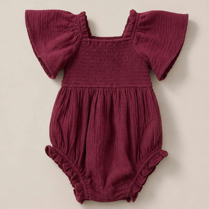 Baby Lennon Romper in Wildberry