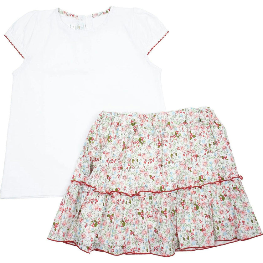 Floral Ruffle Skort Set