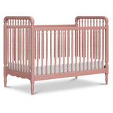 Liberty 3-in-1 Convertible Spindle Crib with Toddler Bed Conversion Kit in Dusty Rose