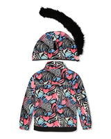 Two Piece Play Snowsuit Black Zebra Print With Pink Pants
