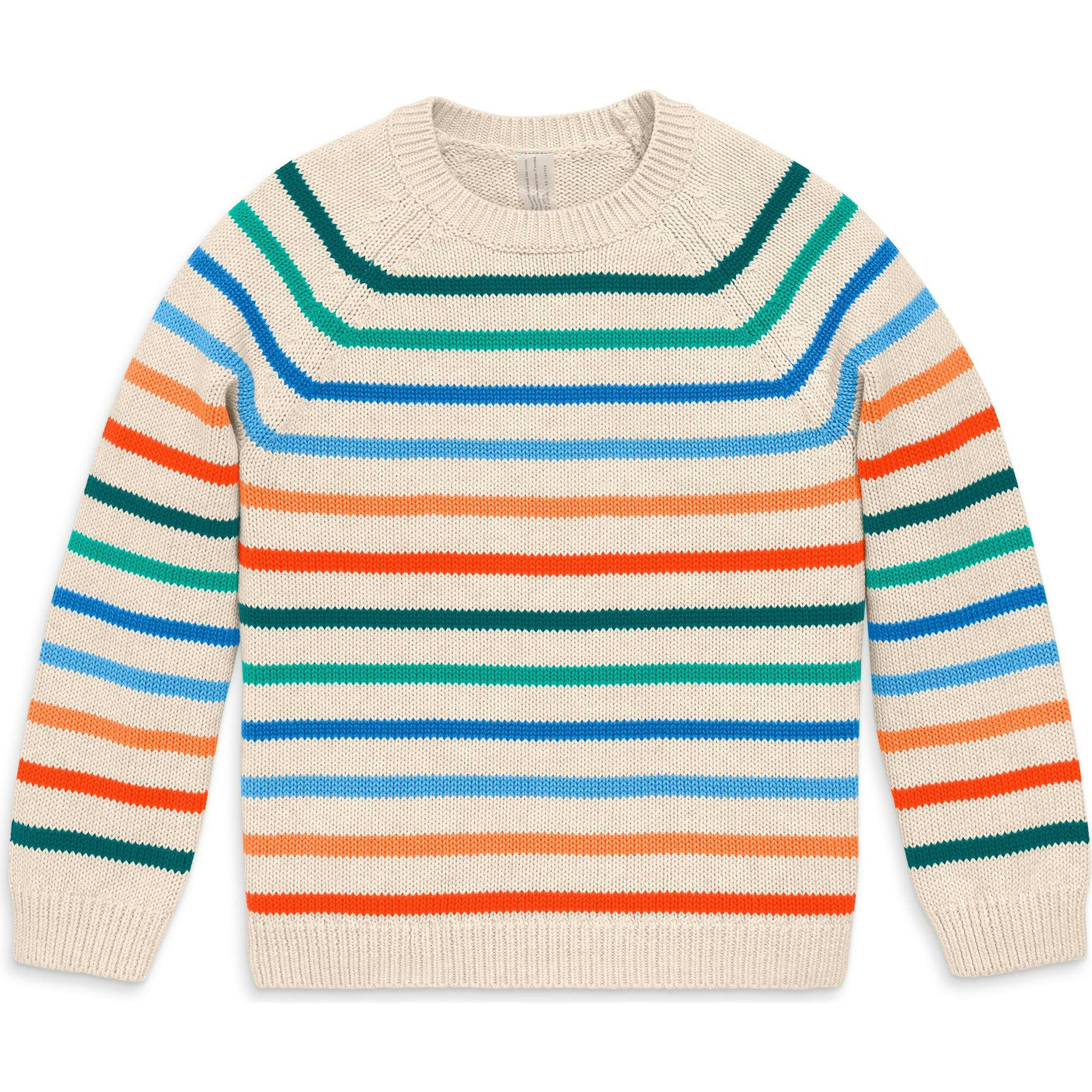 Kids crewneck sweater in rainbow stripe