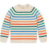 Kids crewneck sweater in rainbow stripe