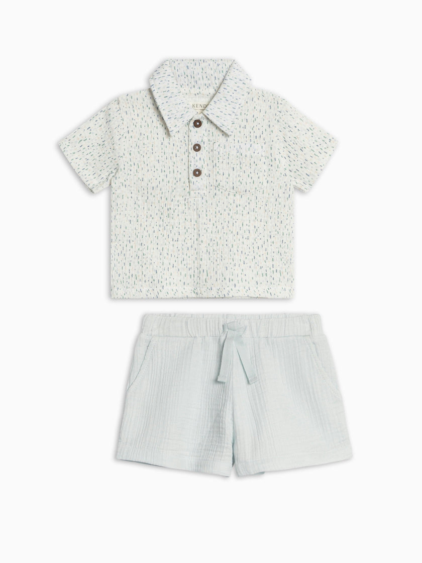 Organic Boys Muslin Shirt and Short Set