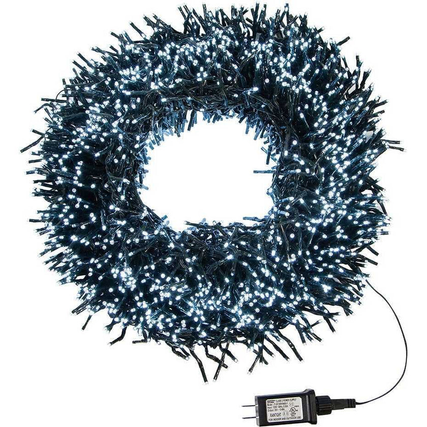 3000-Light 98-Foot Cluster Garland with Cool White LED Lights