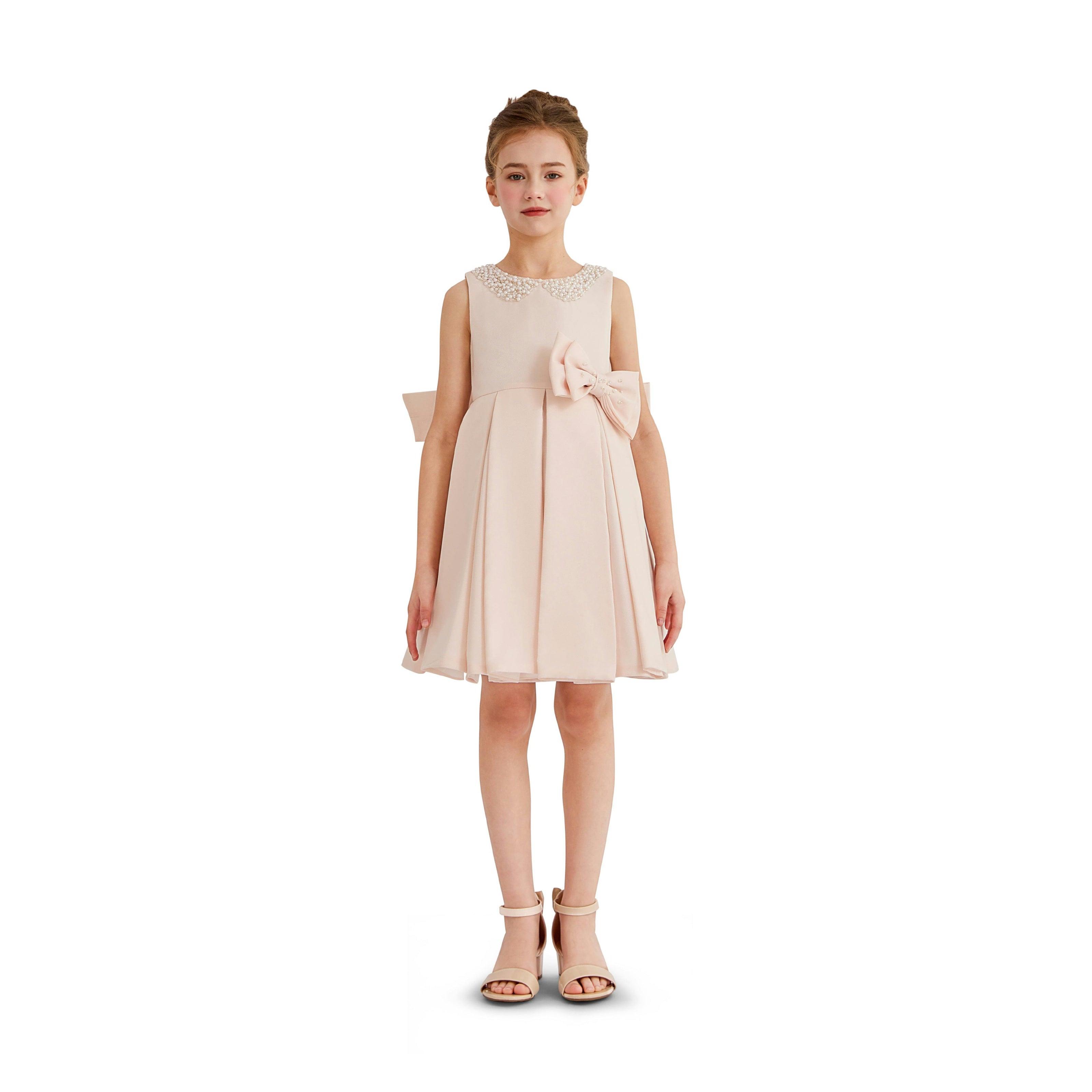 Pink Melinda Pearl Double Bow Dress