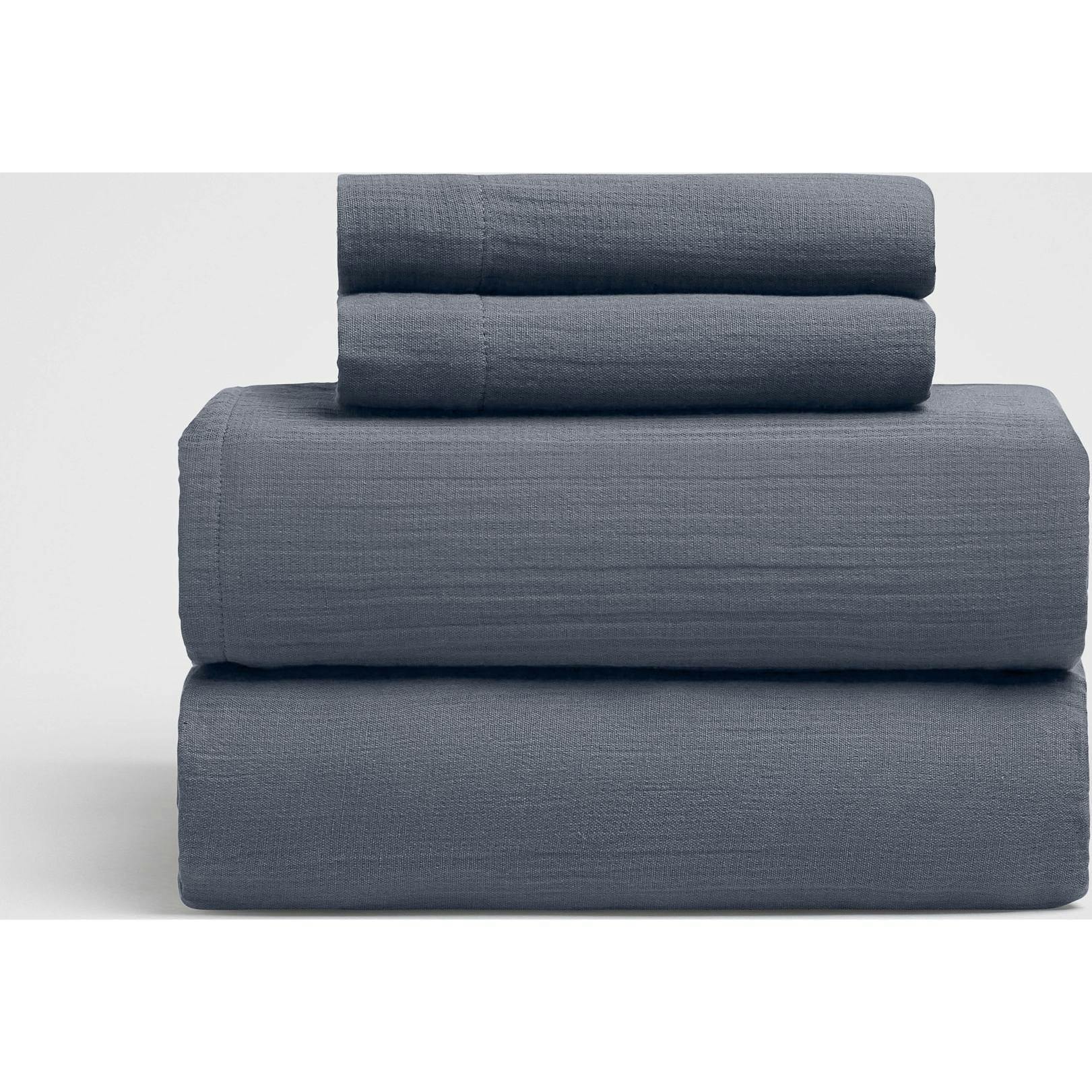 Oasis Crinkled Comfort 4-Piece Sheet Set, Blue