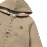 Beige Interactive Animal Zip-Up Sweatshirt
