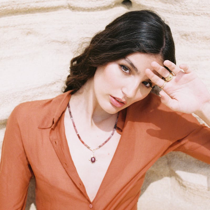 Plum Spinel Beaded Necklace