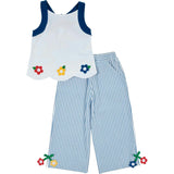 Seersucker Pants with Flowers