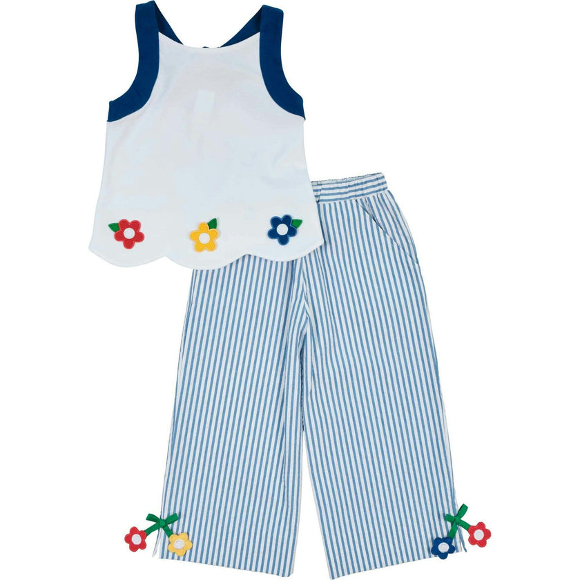 Seersucker Pants with Flowers