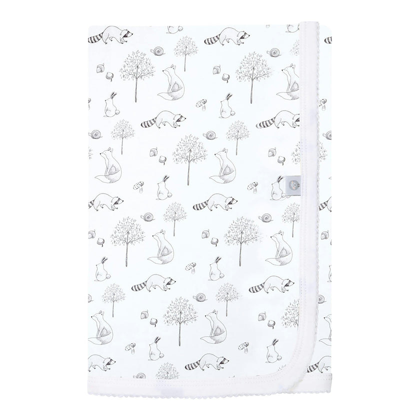 Gray Raccoon Pima Cotton Baby Blanket