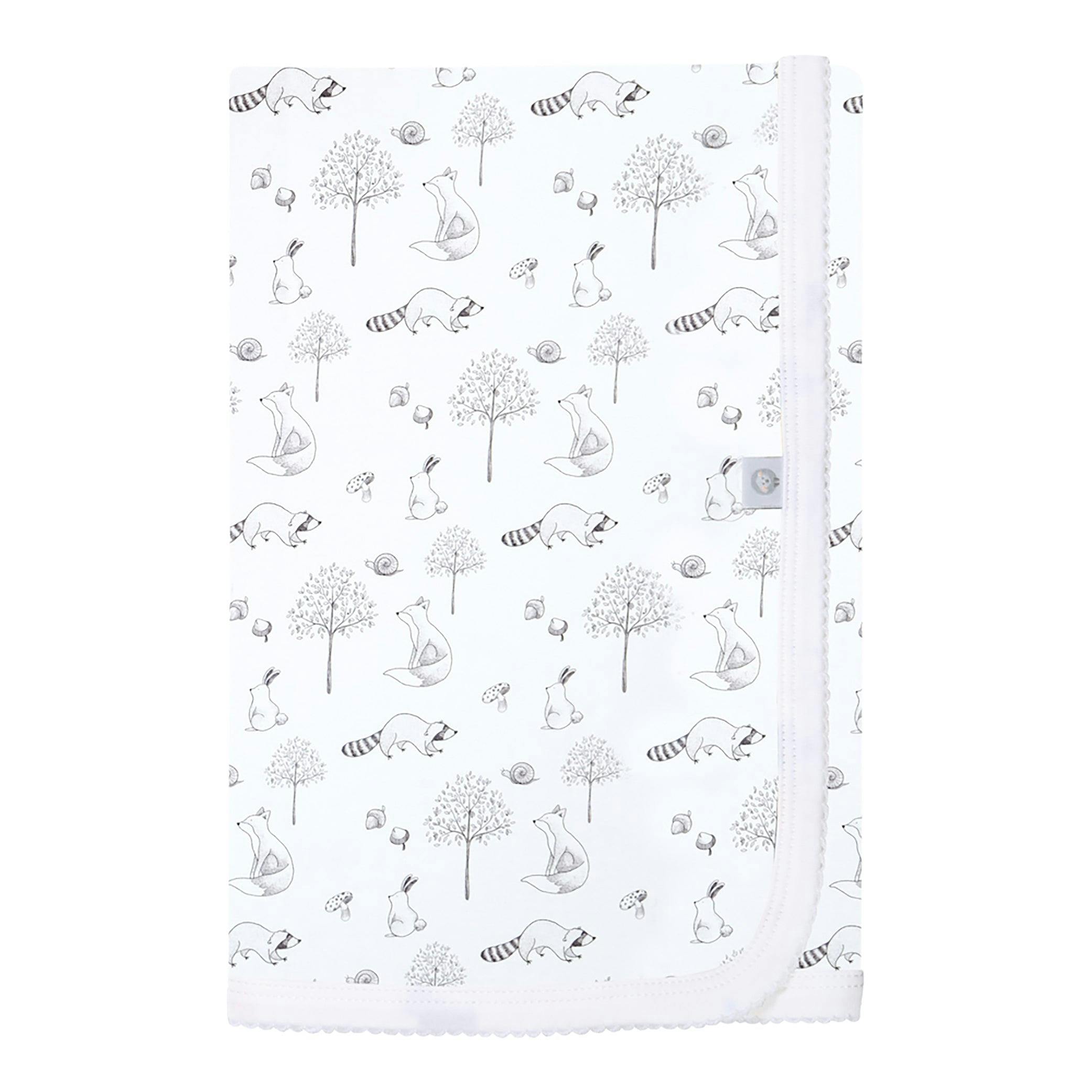 Gray Raccoon Pima Cotton Baby Blanket