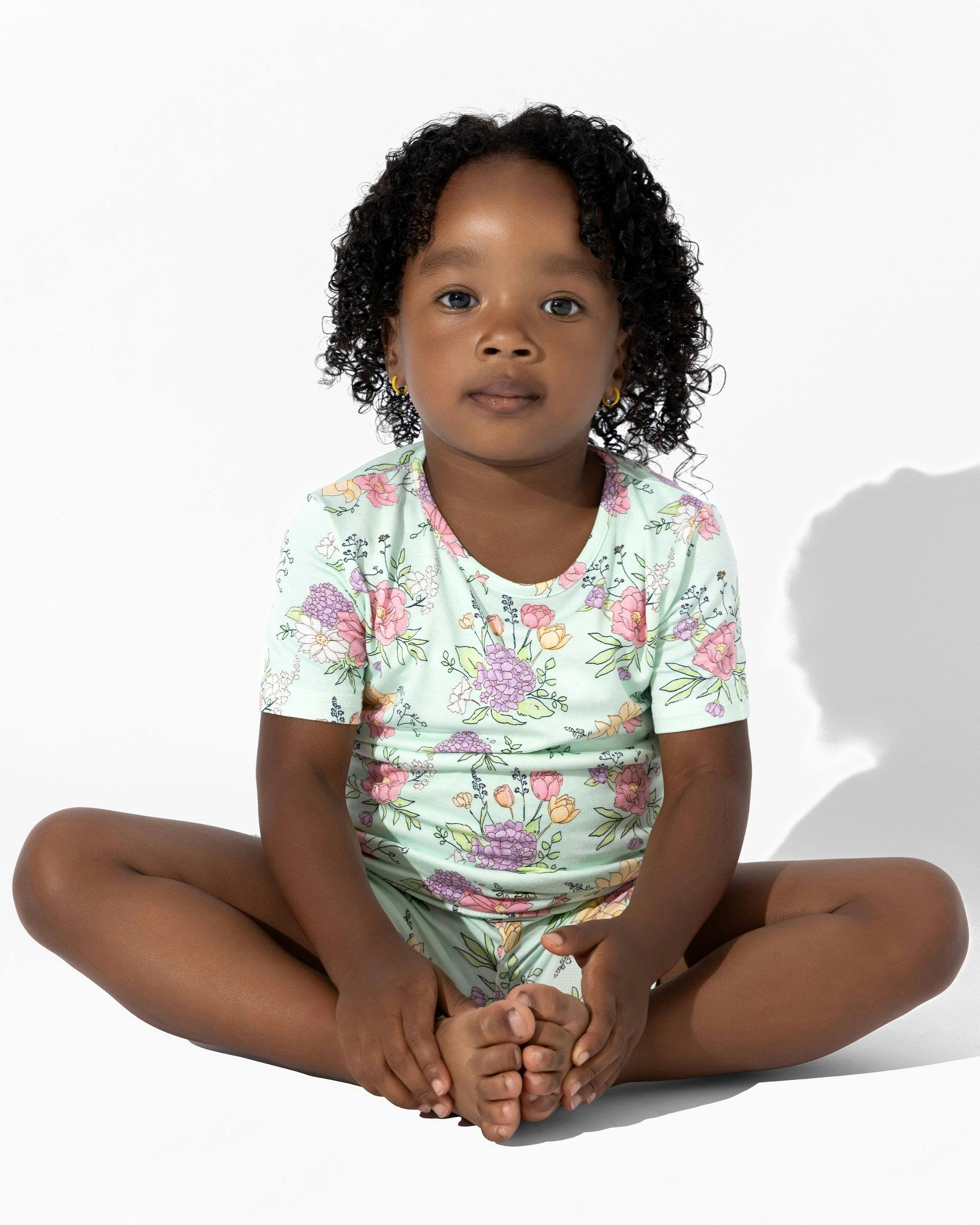 Petals & Posies Bamboo Kids Pajama Short Set