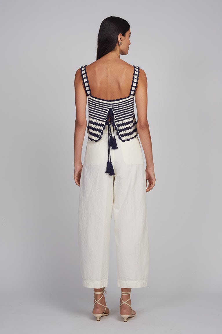 CARIA STRIPE CROCHET TOP