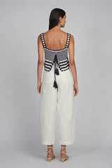 CARIA STRIPE CROCHET TOP