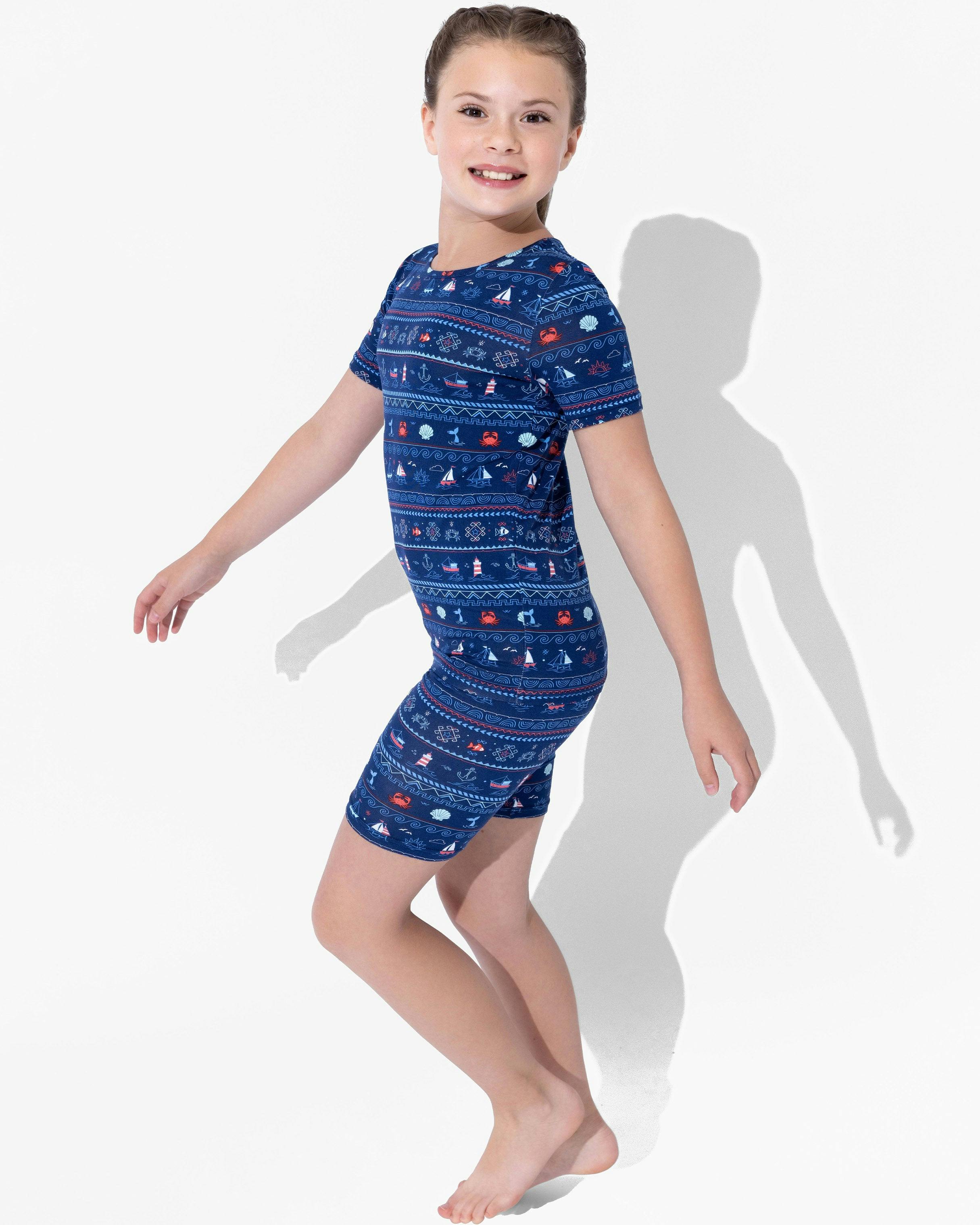 Sail Away Fair Isle Bamboo Kids Pajama Short Set