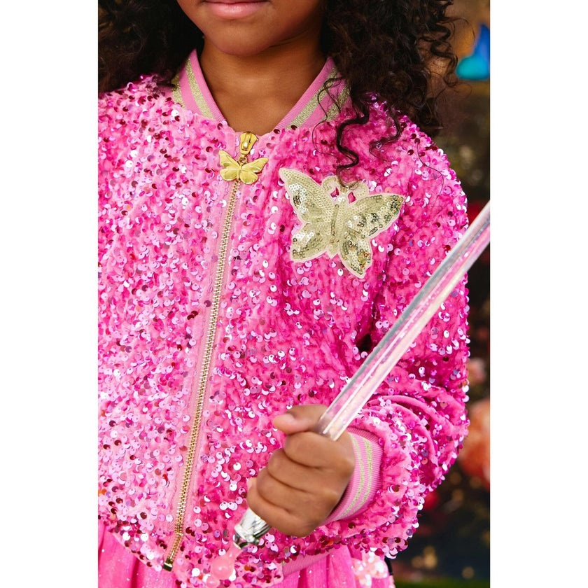 Glinda Sequin Ombre Bomber Hot Pink