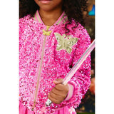 Glinda Sequin Ombre Bomber Hot Pink