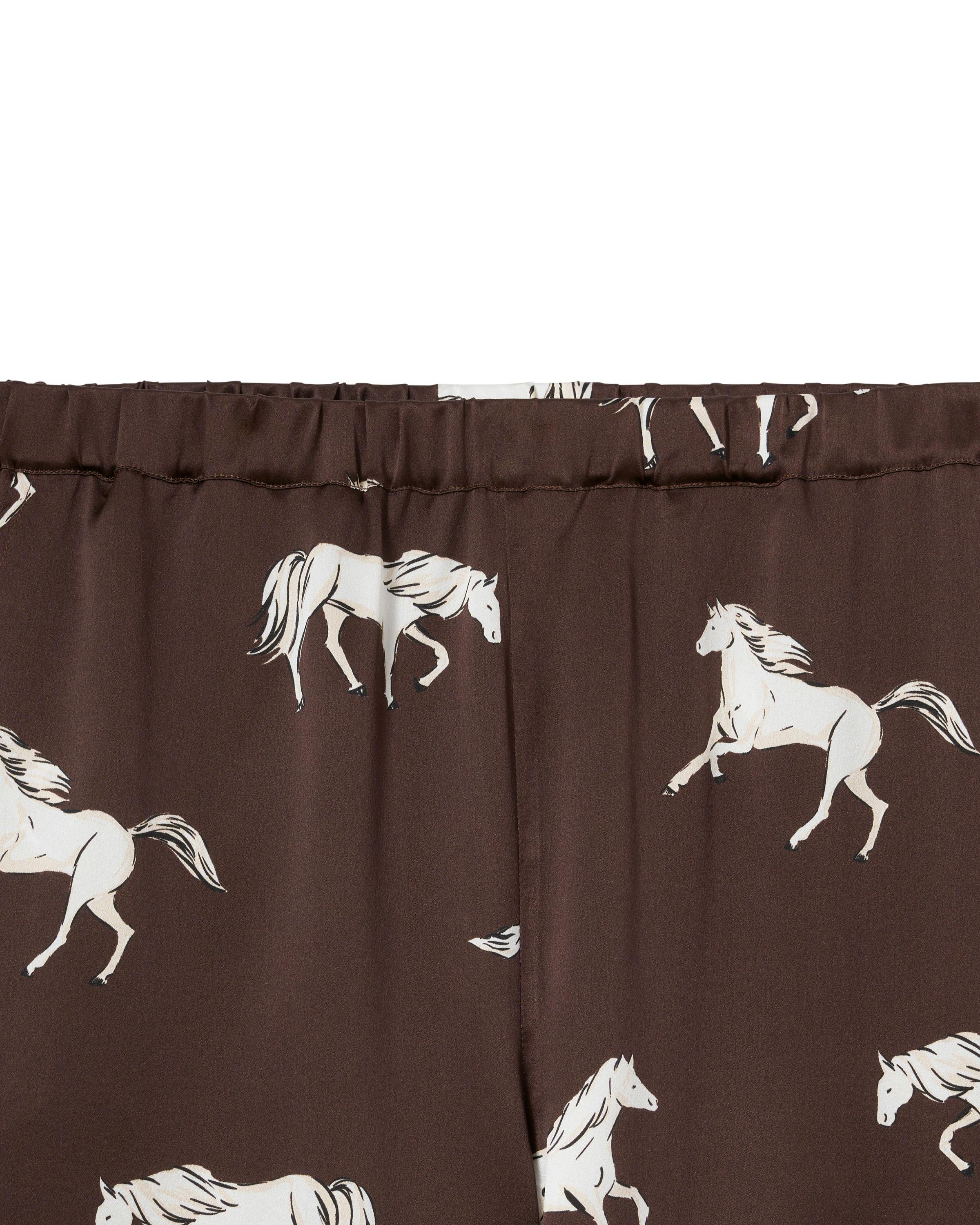 The Celine Silk Pajama Set in Highgrove Equestrian