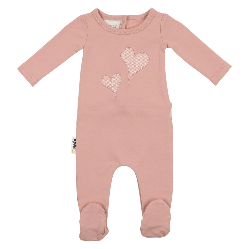 Gingham Hearts Footie