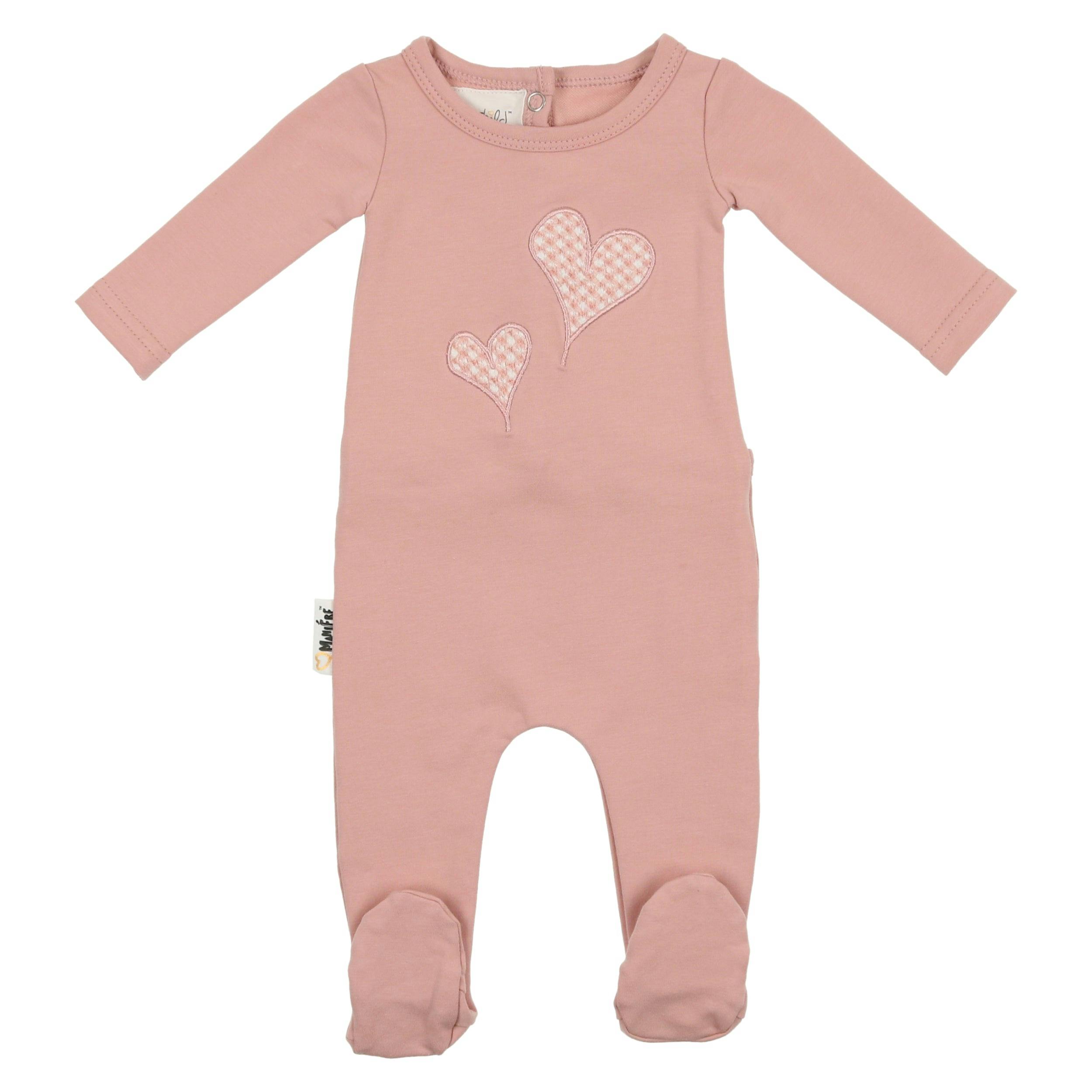Gingham Hearts Footie