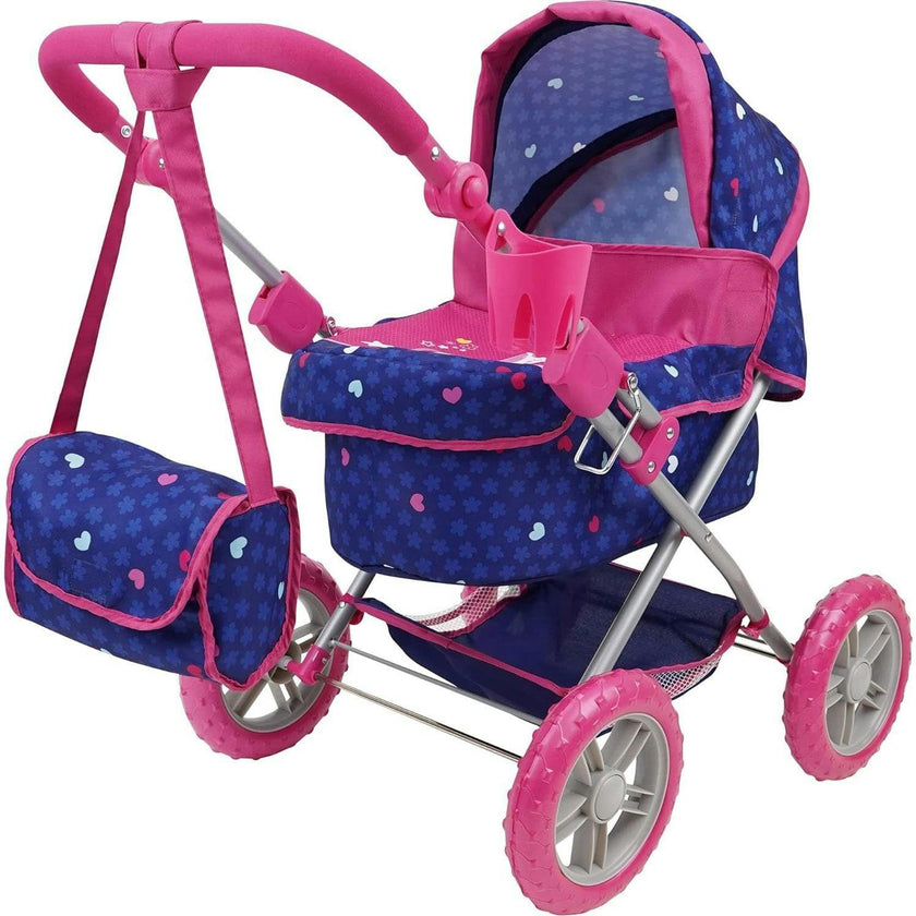 Doll Pram Doll Accessory w/ Removable Bassinet & Matching Bag