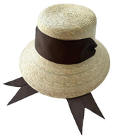Clematis Bucket Hat (PreOrder Shipping June 15th) - Chocolate Brown Wide & Short Grosgrain Ribbon