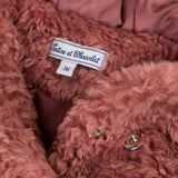 TARTINE ET CHOCOLAT Faux Fur Hooded Baby Coat, Dusty Pink