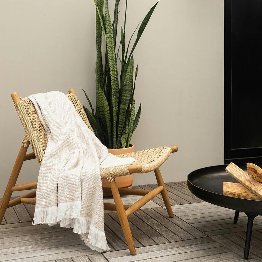 Crosshatch Stain Resistant Indoor Outdoor Throw