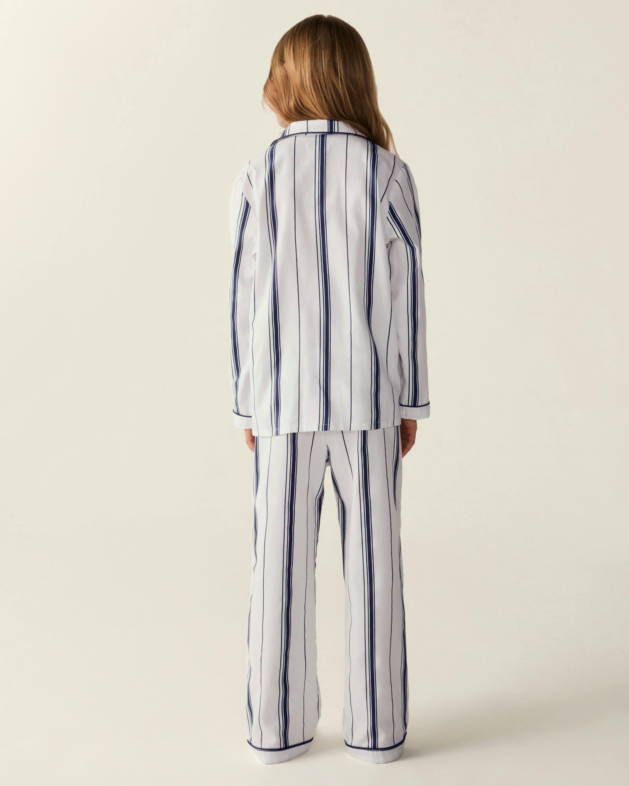 Kid's Twill Pajama Set in Parlor Stripe