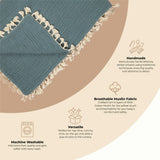6-Layer Cotton Muslin Baby Blanket (Riverstone Blue)