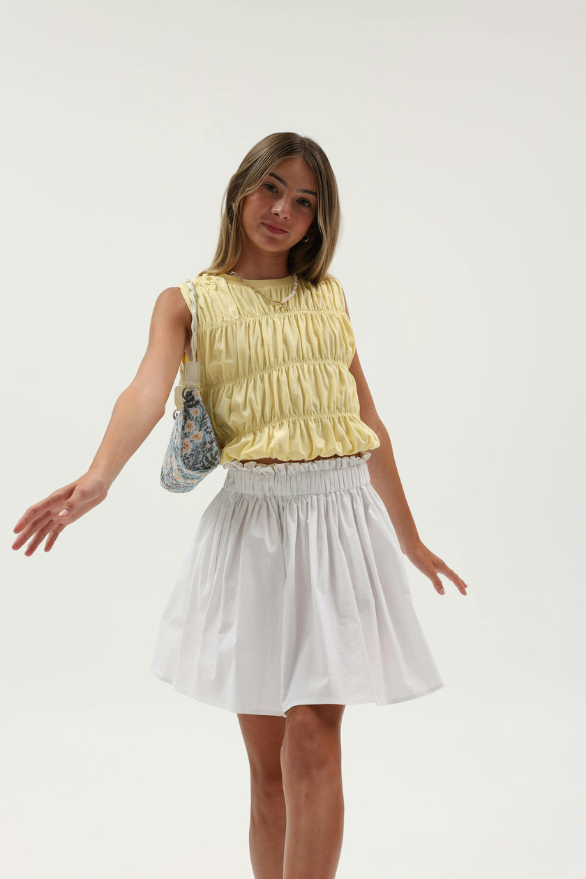 Gauze Waisted Peasant Skirt